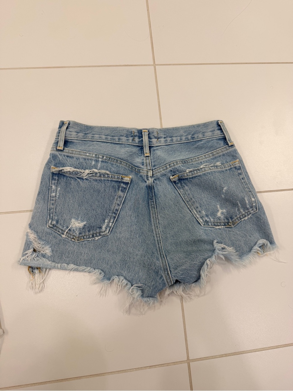 Agolde Parker Distressed Denim Cutoff Shorts - Picture 2 of 3